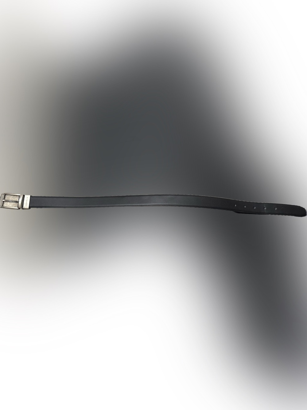 Back To School! Perry Ellis Black Leather Dress Belt with Silver Buckle
